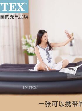 INTEX内置电泵充气床垫双人单人加厚帐篷气垫床折叠旅行吹气床铺