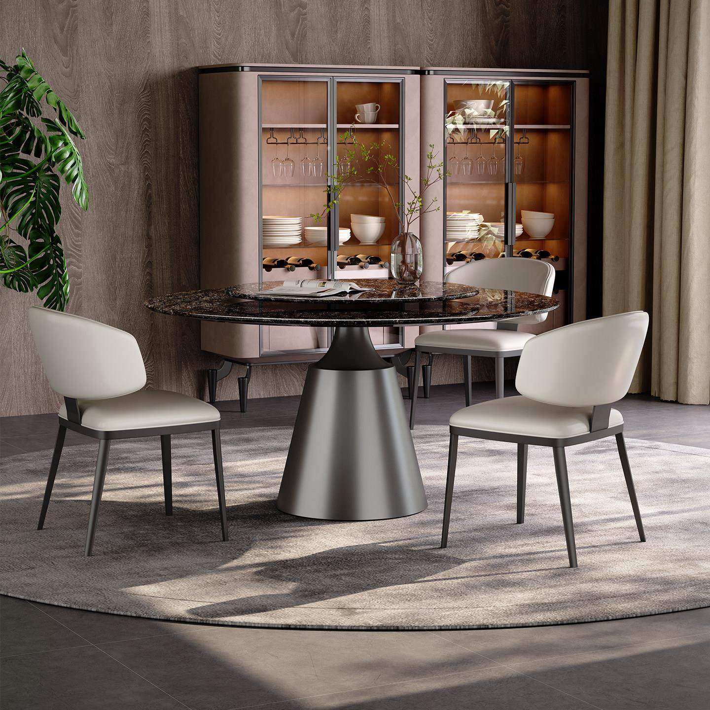 铂金钻奢石餐桌圆桌带转盘饭厅2025新款高端意式轻奢大理石餐桌,住宅家具,大理石餐桌,淘宝优惠券,粉丝福利购,淘宝优惠卷