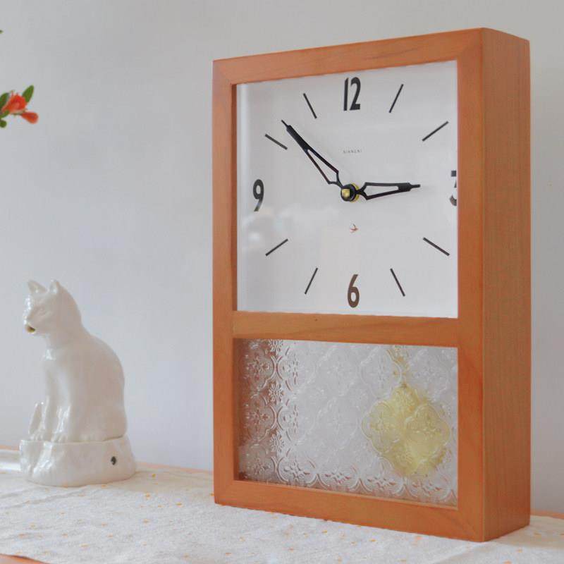 实木日式客厅挂钟卧室复古静音桌面摆钟木质钟表轻奢家用台式座钟,家居饰品,挂钟,淘宝优惠券,粉丝福利购,淘宝优惠卷