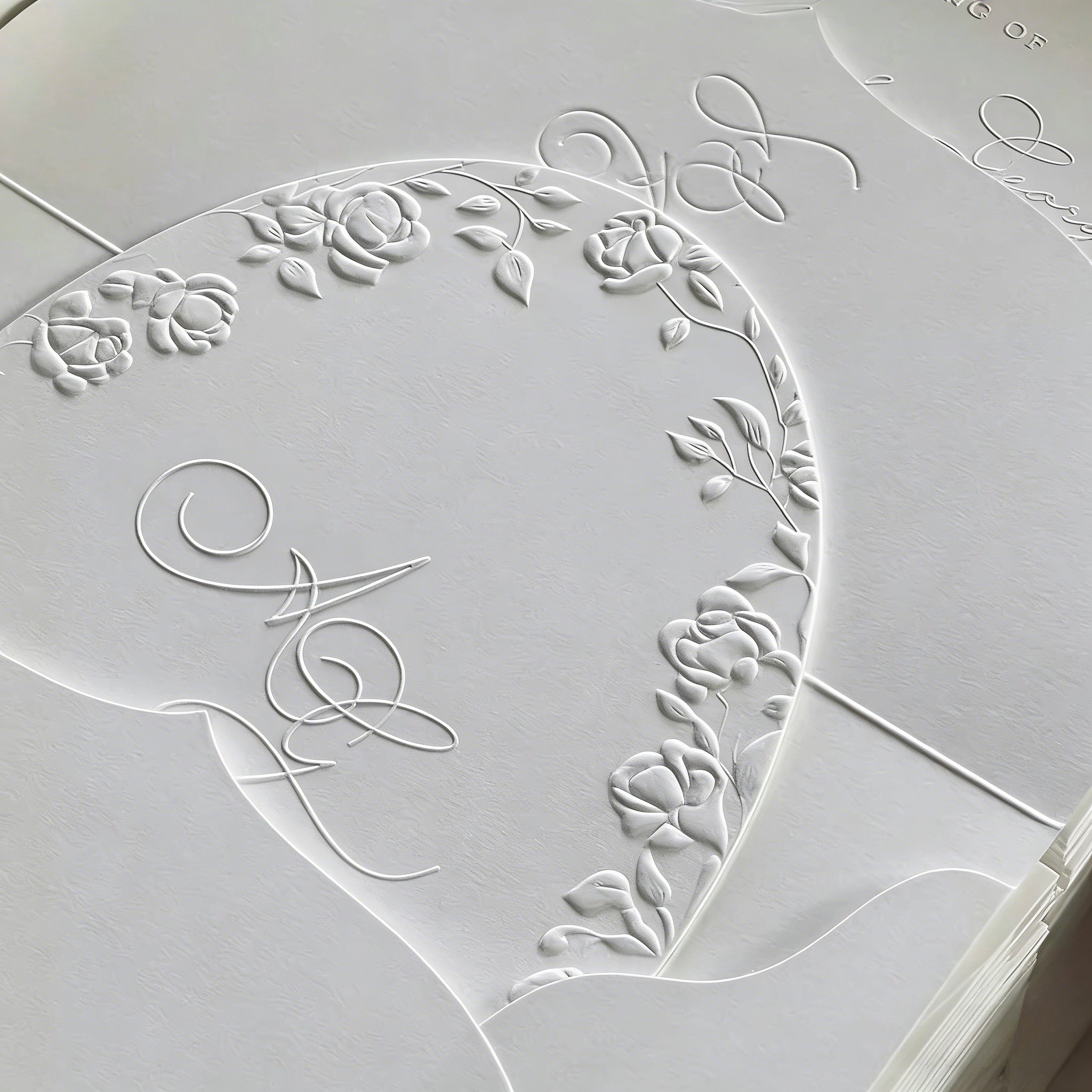 高端浮雕婚礼请柬定制 欧式复古玫瑰花纹结婚喜帖邀请函印名字