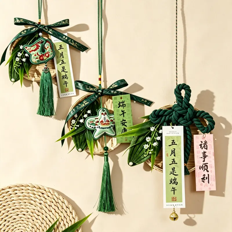 【下单立减50】端午节门把手挂件蒲扇五毒老虎门挂室内装饰挂件YB