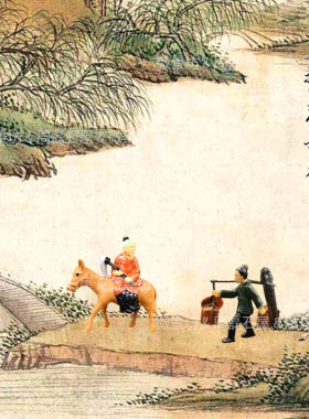 热卖微缩树脂古人物携琴访友摆件奇石假山盆景枯山水微景造景装饰