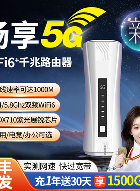 随身无线wifi5g移动网络路由器2025新款wifi6热点免插卡全国通用高速流量上网便携式家用户外直播插电智能cpe