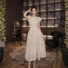 七爷定制 国内设计师品牌 显瘦气质重工连衣裙45147