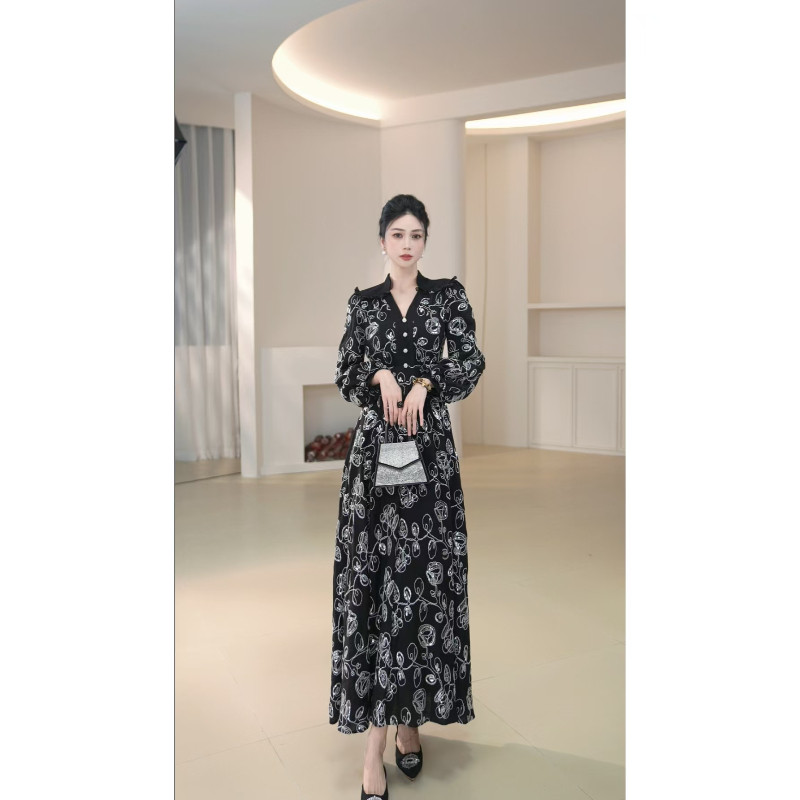 【宝总】国内设计师品牌 法式气质名媛显瘦优雅时尚连衣裙71097