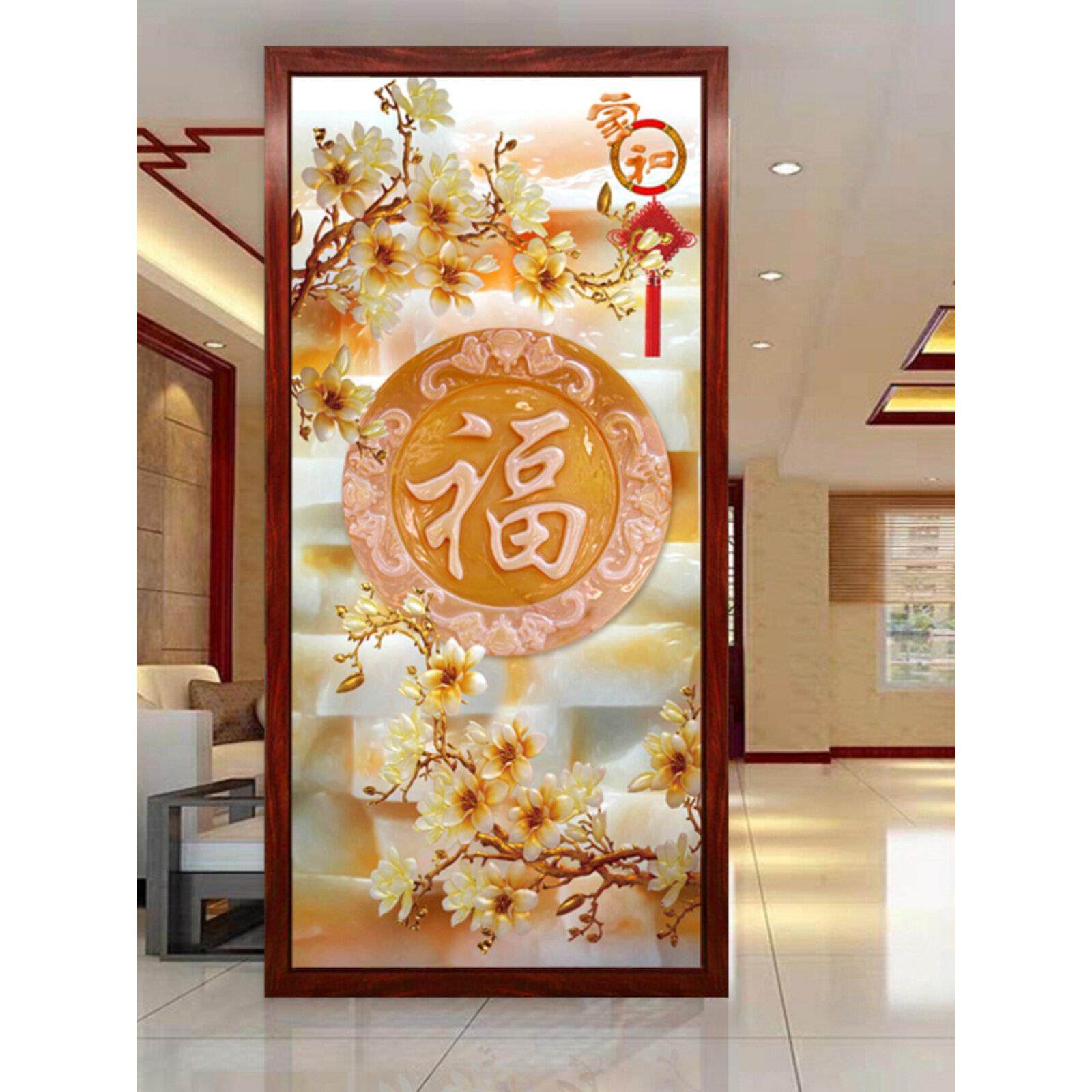 现代艺术玻璃定做窗户玄关屏风镶嵌欧式背景墙客厅装饰画隔断钢化