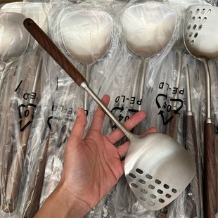 长柄加厚炒菜铲家用厨具套组铁铲 米诺家胡桃木304不锈钢锅铲炒勺