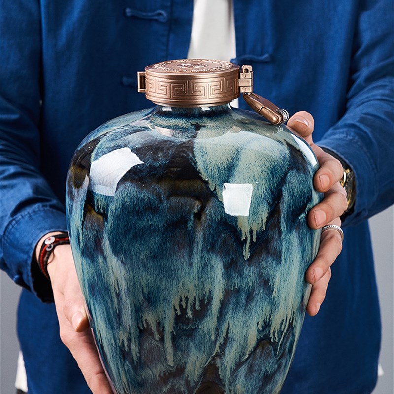 酒坛子家用封坛密封中式私藏仿古酒瓶陶瓷空酒瓶10斤装专用泡酒缸