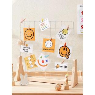 幼儿园网格展示架美工作品展览架收纳置物架木质挂架铁网格架木架