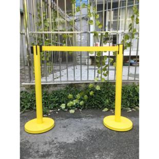 成都现货黄色伸缩栏杆座隔离带活动排队柱安全护栏围栏一米礼宾柱