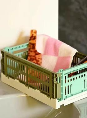 HAY丹麦 Colour Crate系列可折叠收纳篮莫兰迪多色简约桌面收纳筐