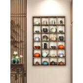 烧泡桐薄谷架多宝阁茶杯茶壶茶具收纳柜实木茶棚收纳架小薄谷架