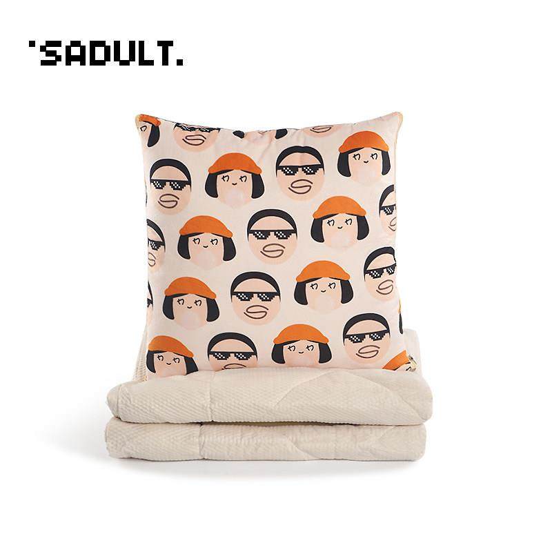 SADULT可爱抱枕被子办公室午睡空调折叠毯子两用二合一汽车靠枕垫,居家布艺,抱枕被,淘宝优惠券,粉丝福利购,淘宝优惠卷