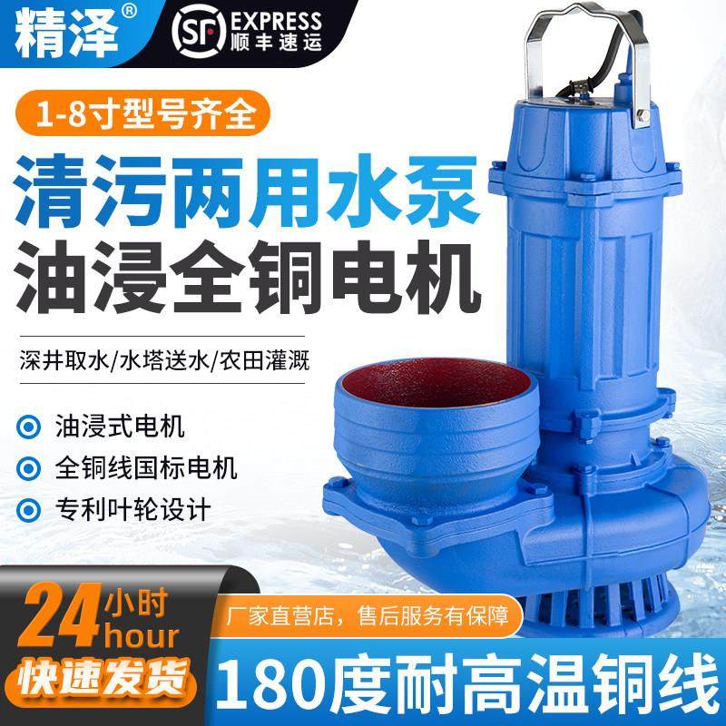 大口径潜水泵大流量6寸5寸污水泵大流量抽水机农用220V灌溉排旱泵
