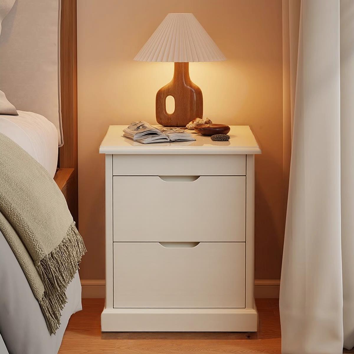 暗格隐藏家用床头柜藏钱实木卧室保险柜箱一体收纳柜床边柜置物柜