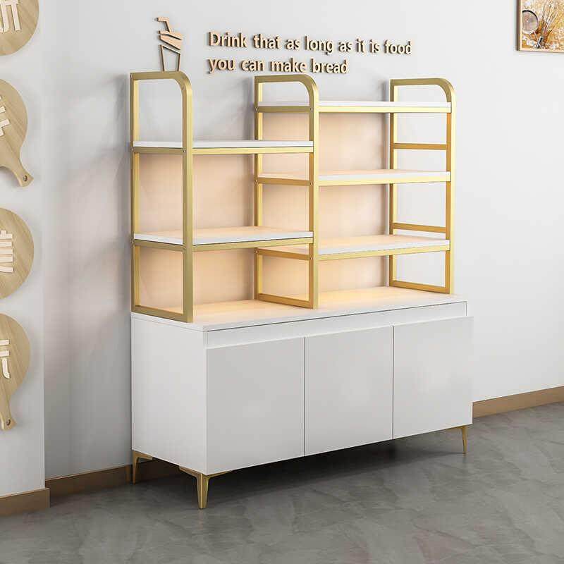简约面包柜多层零食货架饼干边柜烘焙蛋糕店干点中岛面包架散装