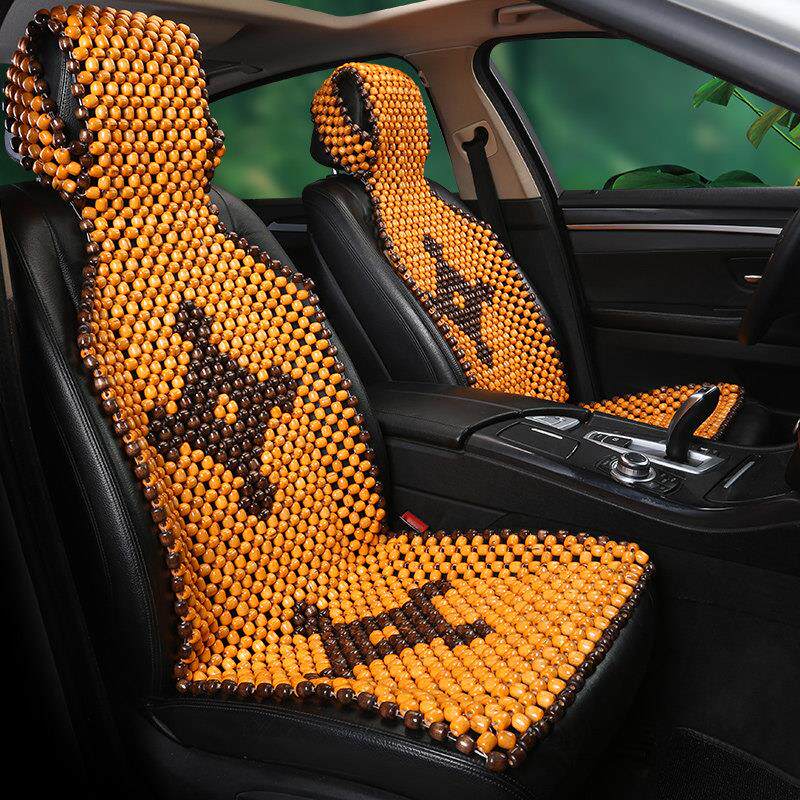 夏季汽车座垫木珠单片实木凉垫厢型车圆珠子前排靠背单座货车坐垫