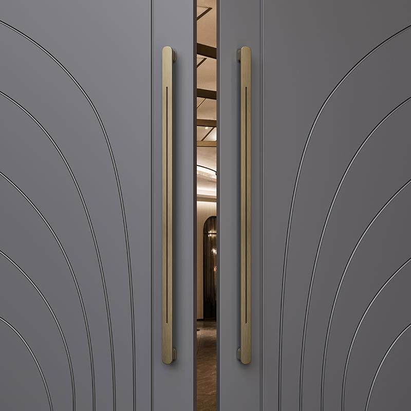 现代简约实心铝合金玻璃大门拉手店铺酒店包厢实木门把手黑色定制