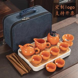 家用高档办公室会客轻奢陶瓷茶杯功夫泡茶壶礼品定制茶盘 茶具套装