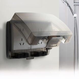 罗格朗双86型双位置插座防水箱倾斜五孔马桶开关浴室Ip55双位置防