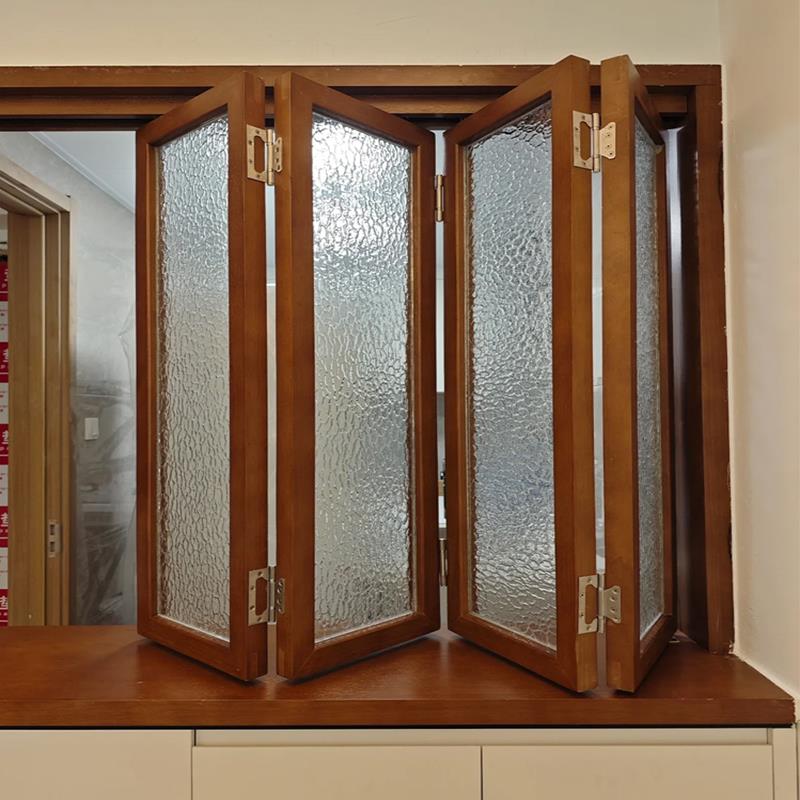 上下折叠窗推拉门窗定制极简实木玻璃外翻门窗厨房门提拉窗折叠窗