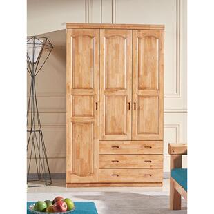 原木衣柜柏木现代中式纯实木带顶柜平开 门大储物卧室衣橱简约组