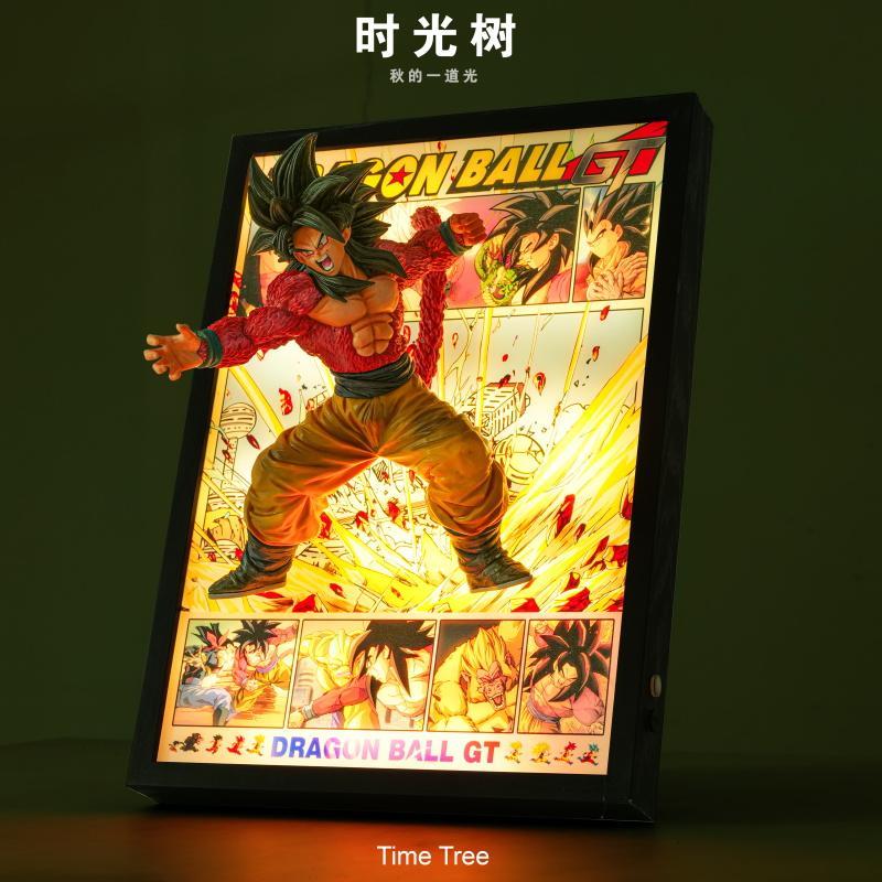 七龙珠超四孙悟空冲出漫画3D立体灯光画摆件装饰画送朋友生日礼物