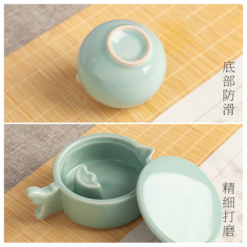 陶瓷墨池笔山笔搁笔架笔筒砚滴笔洗三件套洗笔缸墨碟砚台带盖墨盒