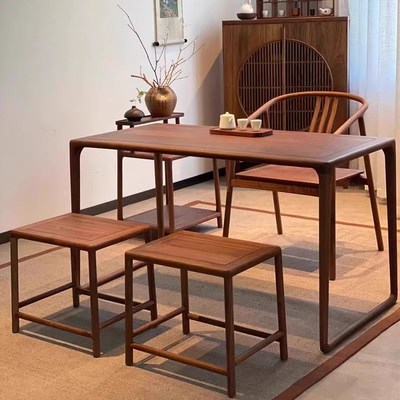 实木茶桌阳台小型2024新款 小型泡茶桌阳台茶桌椅组合家用小茶台