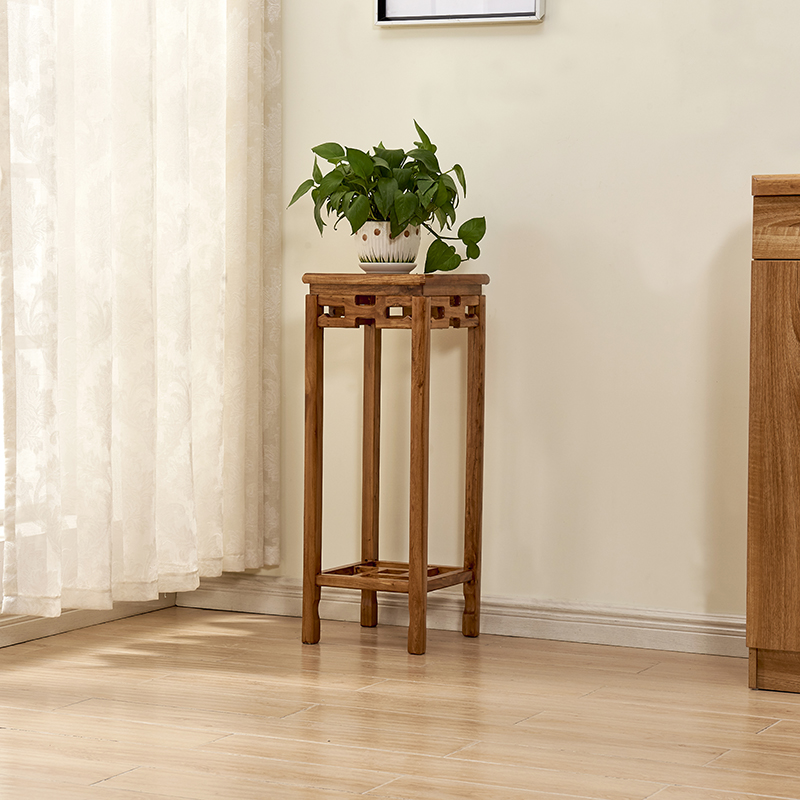 实木花架客厅吊兰榆木仿古绿萝盆景鱼缸简约室内架子阳台中式