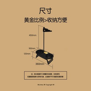 黑金不锈钢碗猫狗通用喂食宠物露营家具餐桌护颈防打翻 Montma美式