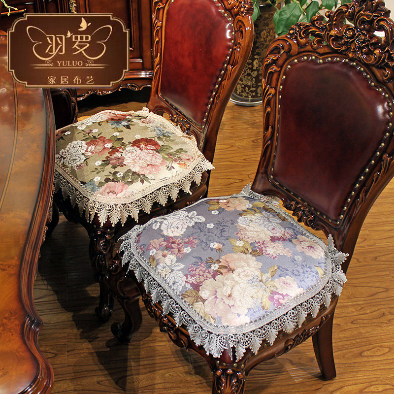 羽罗 欧式防滑餐椅垫坐垫四季薄款椅子垫餐桌椅垫夏季布艺座垫