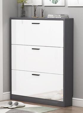 超薄翻斗鞋柜现代简约门厅柜大容量17cm经济型灰色多功能家用鞋架