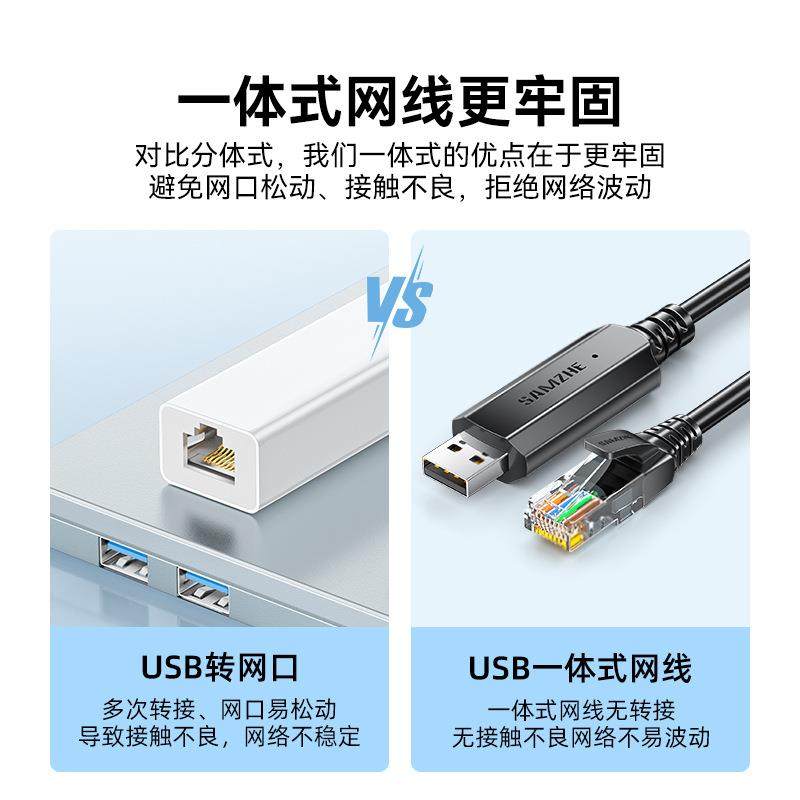 山泽usb转网线家用百兆rj45转换线路由器宽带连接线电脑笔记本