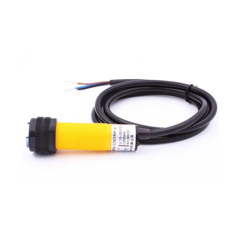 E3F-DS30C4漫反射PMM18光电接近开关传感器电眼三线NPN常开12V24V