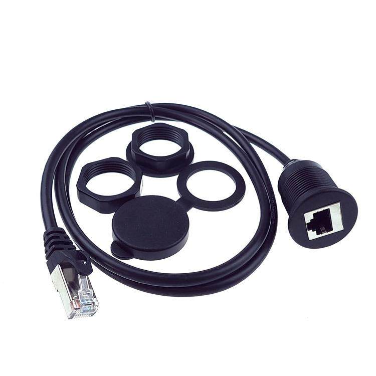 USB圆头双口双通母座转公头汽车防水线 Type-C、HDMI防水连接器