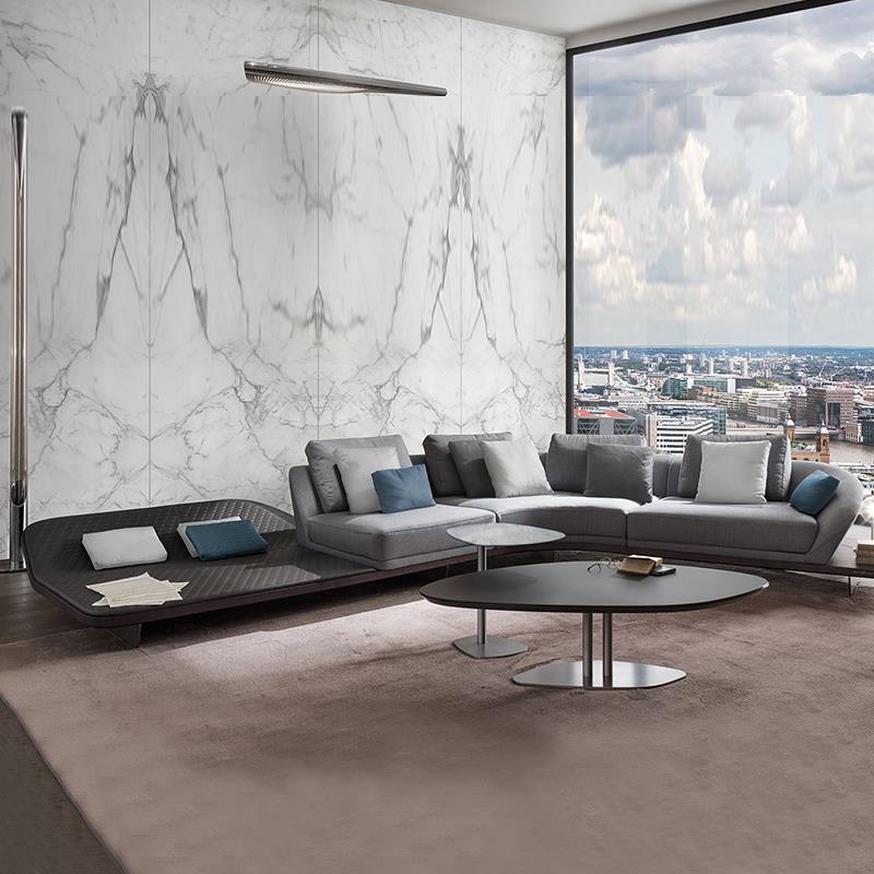 意式极简Reflex Segno法拉利布艺真皮弧形沙发迪丽热巴同款异形