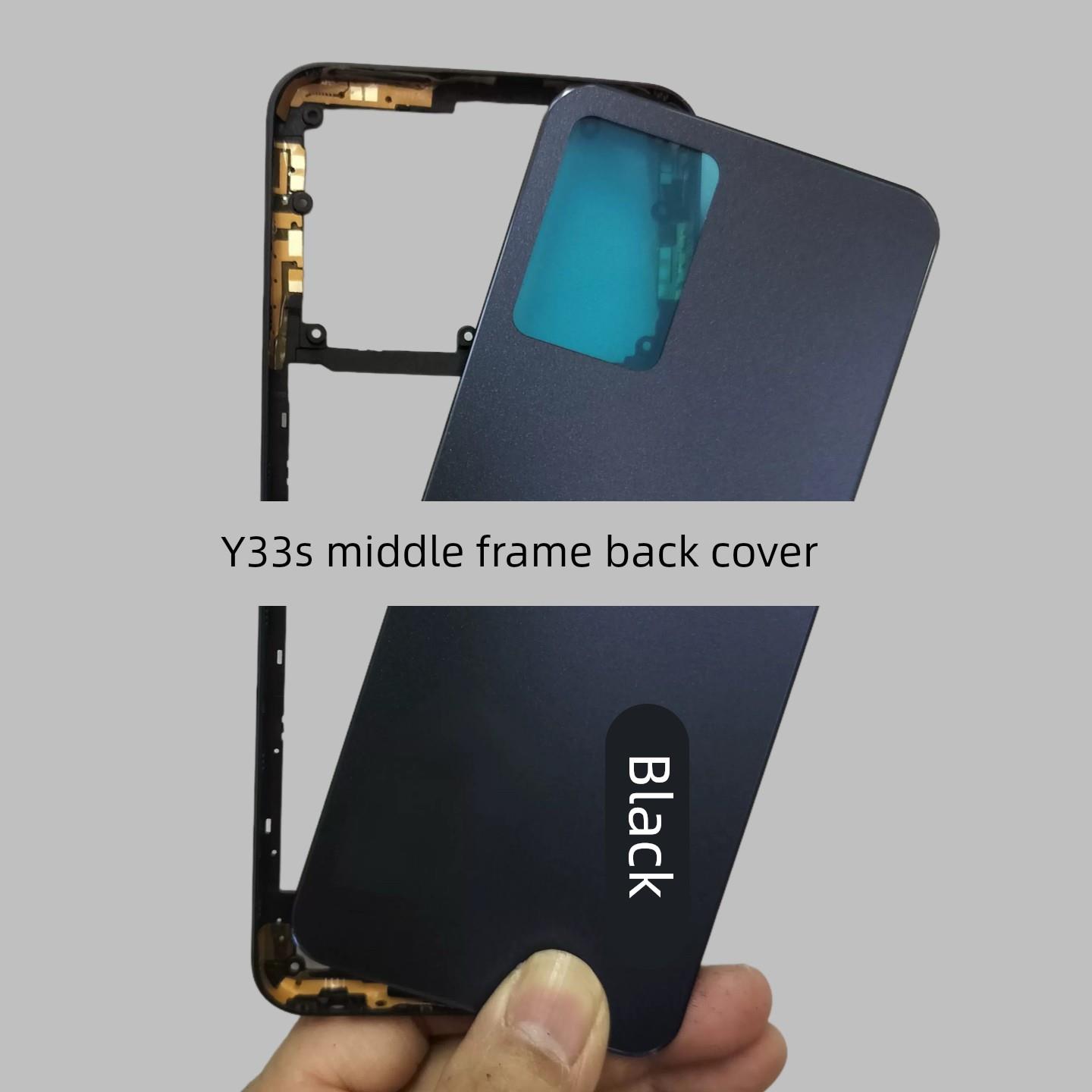 适用于vivo y33s中框后盖屏框Y33s手机电池后盖边框前框侧键卡托