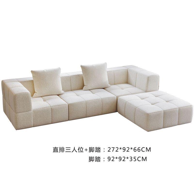 CompressionSofa压缩布艺沙发小户型直排奶油风棉花糖沙发模块沙