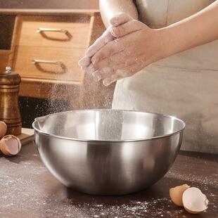 不锈钢盆带嘴打蛋盆烘焙专用带刻度导流口沙拉盆料理碗搅拌和面盆