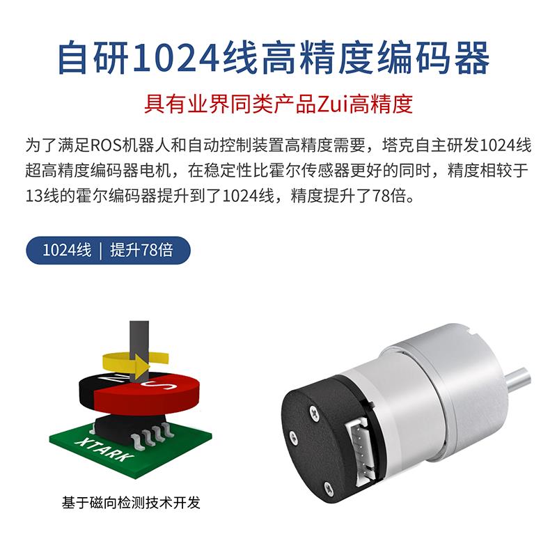 塔克 MC520直流减速电机马达带霍尔编码器测速码盘平衡小车MG513