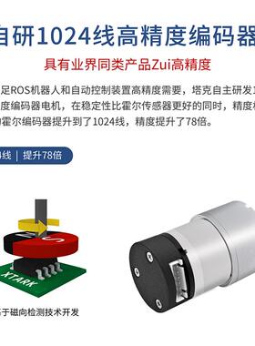 塔克 MC520直流减速电机马达带霍尔编码器测速码盘平衡小车MG513