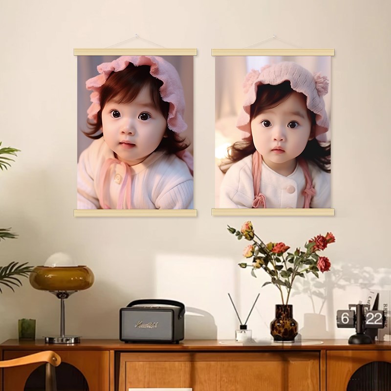 卧室宝宝海报照片龙凤可爱婴儿画像胎教挂画孕妇备孕墙贴装饰画图片