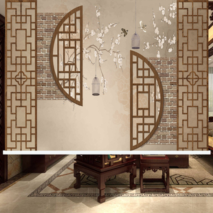 手拉帘升降遮光遮阳卷帘办公书房客厅免打孔窗帘 定制复古新中式