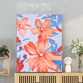 花卉肌理画diy材料石英砂丙烯手工手绘油画客厅大尺寸装 饰画挂画