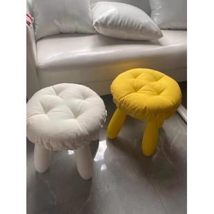 高脚凳椅垫罩蒲团 简约纯色布圆形凳子坐垫套 吧台松紧带垫罩一体