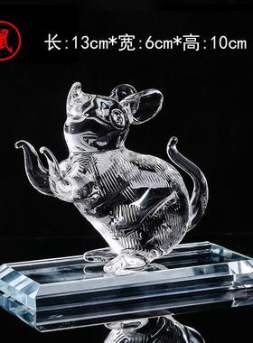 水晶十二生肖摆件鼠牛龙蛇鸡狗猪家居玄关客厅招财家俱装饰工艺礼