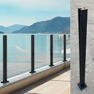 304不锈钢卡槽立柱玻璃免打孔楼梯扶手阳台不锈钢护栏固定玻璃