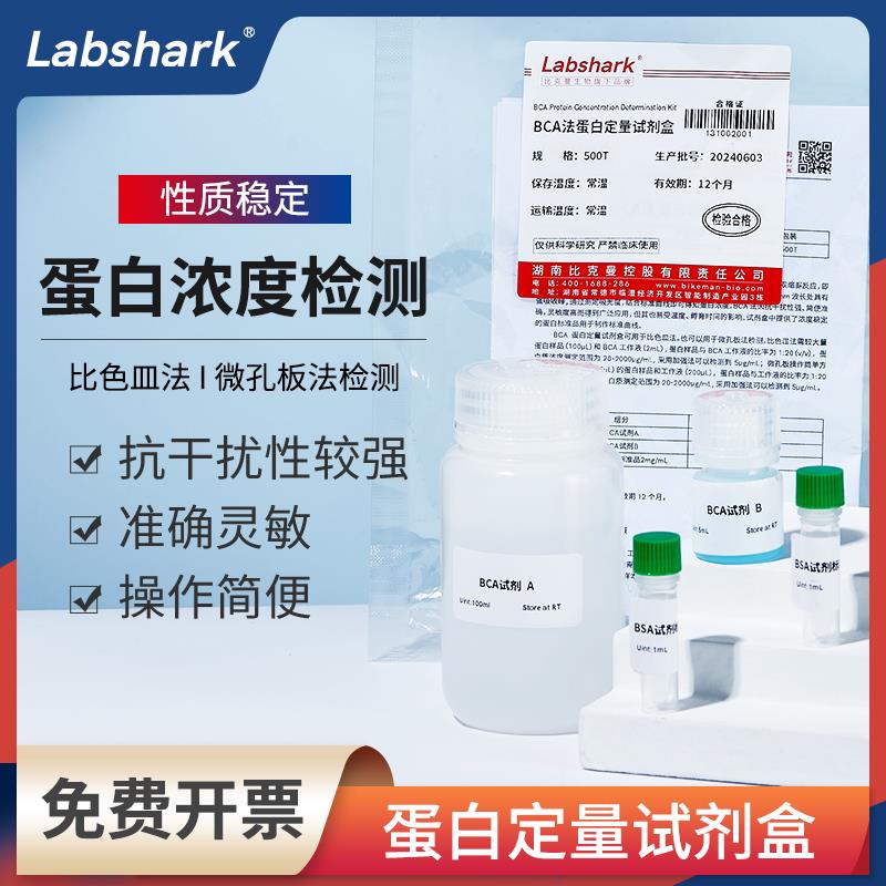 Labshark BCA法蛋白定量试剂盒实验室用蛋白浓度测定检测盒500T
