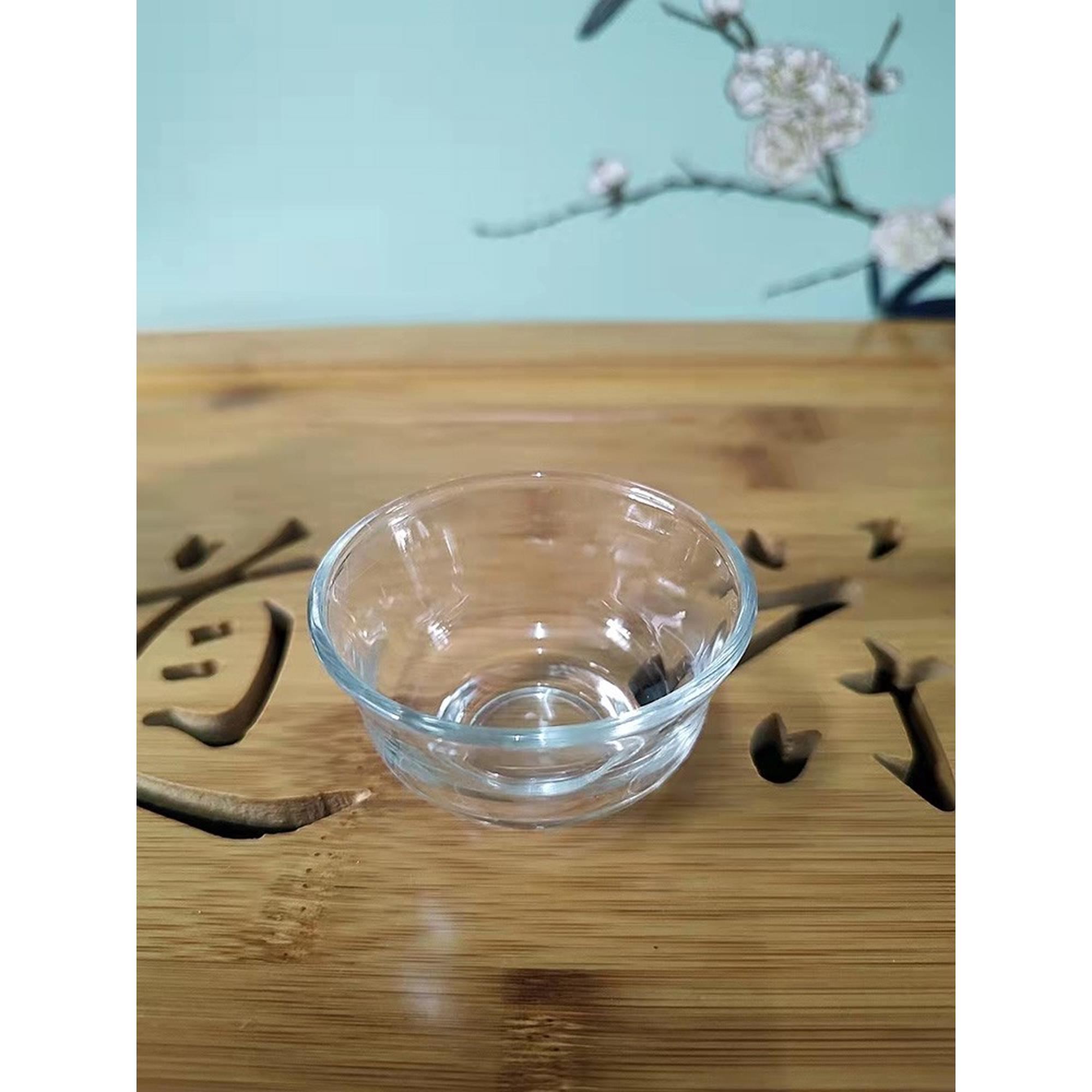 10个装耐热玻璃迷你品茗杯40ml玉兰杯蜡烛杯家用茶杯茶碗功夫茶具